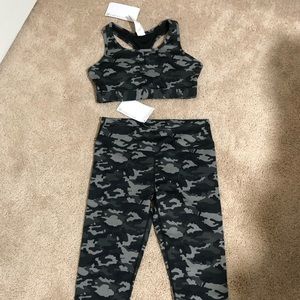 NWT Fabletics Grey Camo Two-Piece Exercise Set